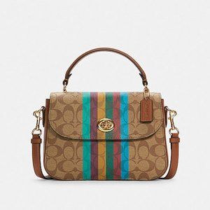 Coach Marlie Top Handle Satchel In Signature Canvas With Stripe c5644